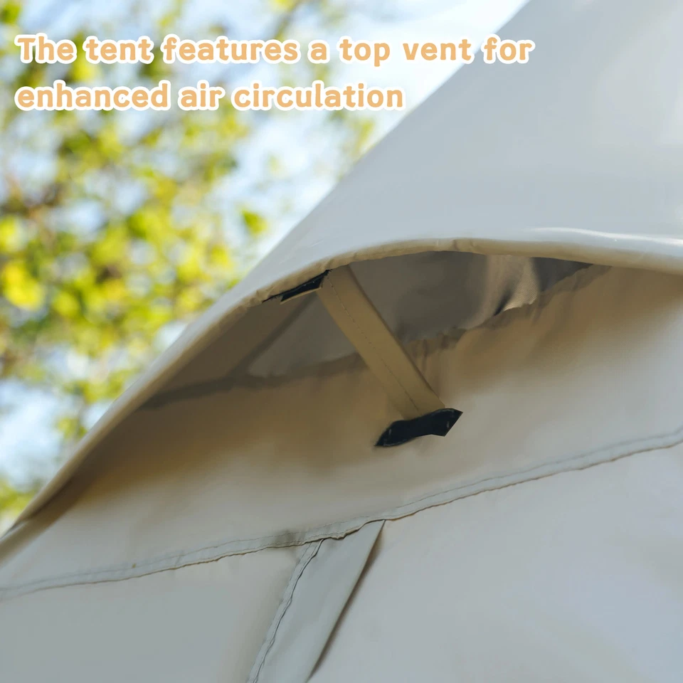 Tenda con gonna da neve bocca camino 5,24 piedi ~ 7,21 piedi stanza in piedi 2-4 per 4 stagioni - Immagine 3 di 4