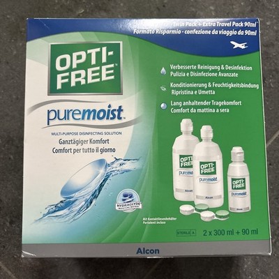 Opti-Free PureMoist Kontaktlinsenpflegemittel 2x 300 ml + 1 x Reisegröße 90 ml
