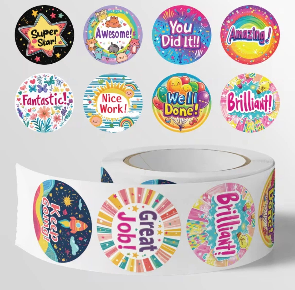 Positive Reward Teacher Merit Stickers 2.5cm 50/100pc Classroom Award Kids Party