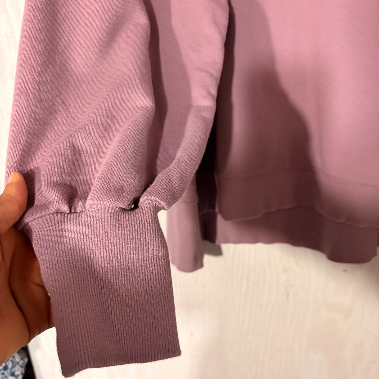Trendy Queen Sweatshirt Womens M Mauve Raw Seam Oversized Pullover image 4