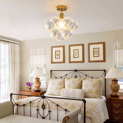 Colorful Bubble Chandelier - 1-Light Glass Ball Ceiling Light for