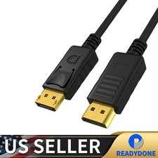 Displayport to Display Port Cable DP Male to Male Cord 4K HD w/ Latches 6ft/10ft