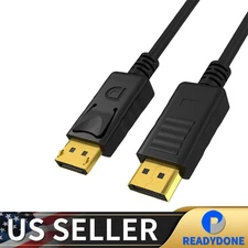 Displayport to Display Port Cable DP Male to Male Cord 4K HD w/ Latches 6ft/10ft