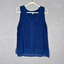 Simply Styled Tank Top Large Flowy Jersey Stretch Rayon Basic Casual Everyday