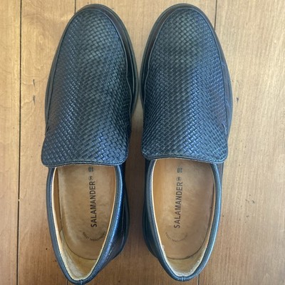 Salamander Men s Shoes Black Slip On Basket Weave 10 G