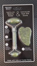 Precision Beauty Smooth Jade Beauty Roller Contoured Jade Gua Sha Stone