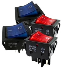 30A 250V KCD4 Rocker Switch DPST 4 Pin Rocker Switch, 120V Rocker Toggle Swit...