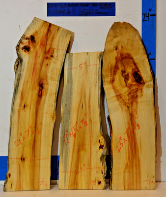 3 PACK! Phoenix Flame BE Maple Live Edge GRADE 4+ 24x7x7/8 Dried & Planed EB10-8