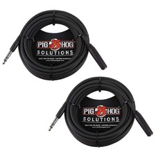 Pig Hog PHX14-25 1/4" TRSF to TRSM Headphone Extension Transparent