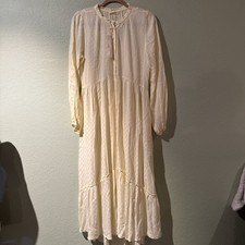 Lovestitch Tiered Ruffle Yellow Maxi Dress Prairie Cowgirl Western Cottagecore M