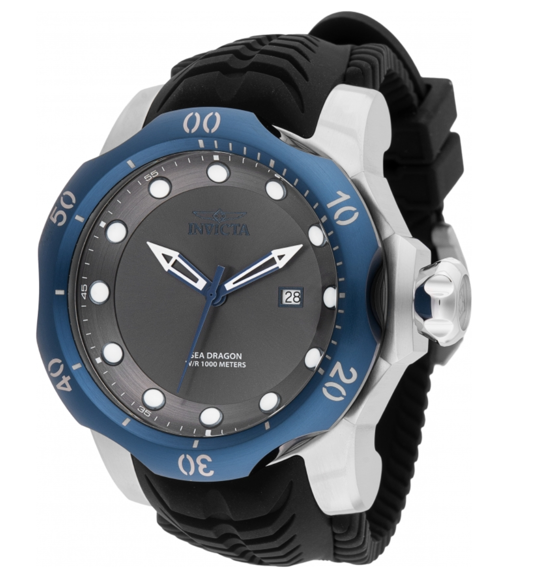 InvictaVenom Sea Dragon ゴールド&ブルー定価19万 Invicta Venom Sea Dragon Men's 54mm Blue Steel Swiss Quartz 1000M