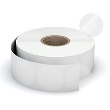 1" Clear Circle Stickers 1000 Pcs , Transparent Self-Adhesive Seals