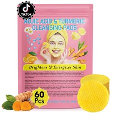 Turmeric Kojic Acid Cleansing Pads for Dark Spots for Face and Body 60 Pcs.