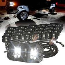20 Pods White Rock Lights   Quick Connect, 18 Wide-Angle Chips, 5M 20Pcs white
