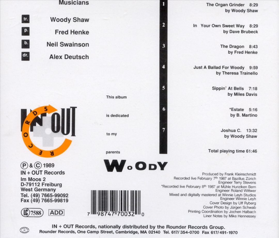 Woody Shaw In My Own Sweet Way New Cd