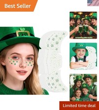 Sparkling Green Glitter Freckles Face Tattoo Set for Kids and Adults - 6 PCS