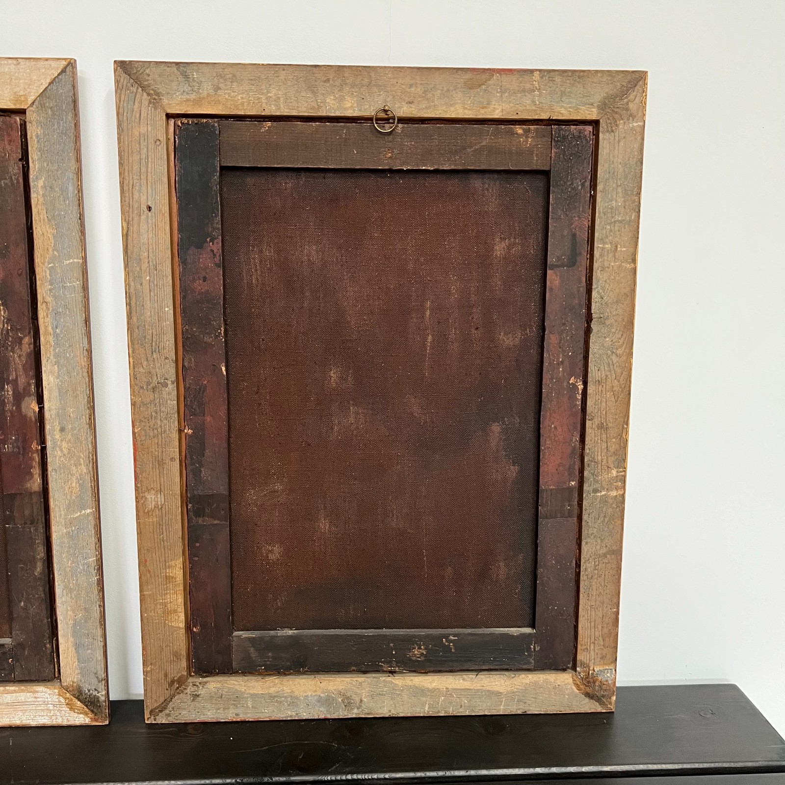 Painting, oil on canvas, pair of large still lifes flowers 18th century