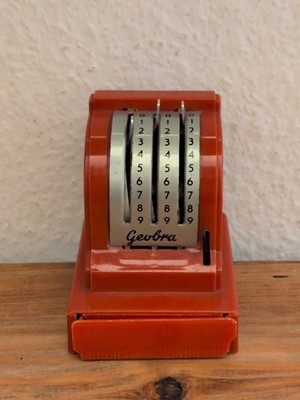 VINTAGE TOY GEOBRA CASH REGISTER CASHIER 50's MECHANICAL COIN BANK GERMANY WORKS