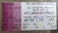 Vintage Basketball Sacramento Kings Ticket Stub Mar 4 1987 Game vs Houston 