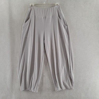 #ad Sympli Womens Pants Lantern Barrel Leg Size 10 Light Gray Lagenlook Artsy $61.65