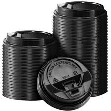 150 Pack Coffee Cup lids, Disposable Plastic Cup Lids for 10, 12, 16, 20, 24 ...