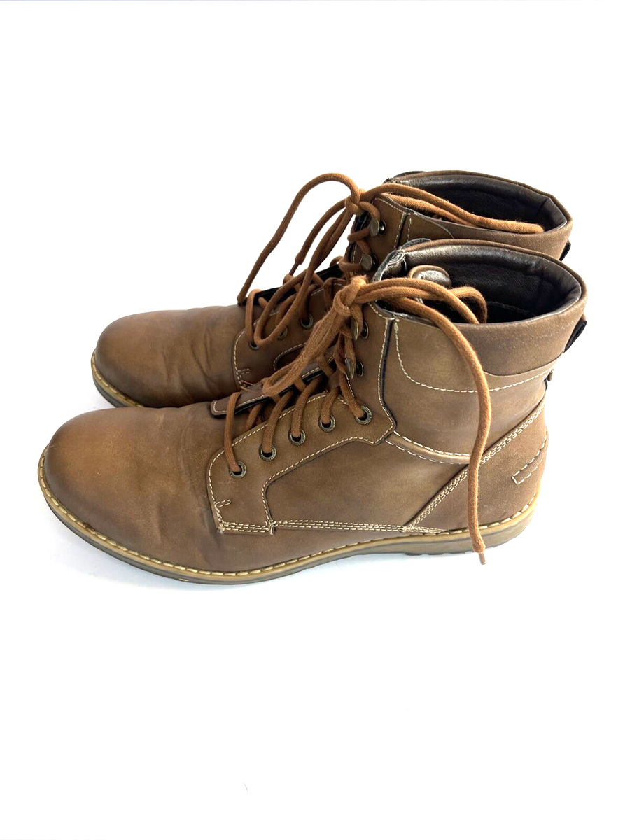 Langdon Faux Brown Leather Lace Up Boots Men Size 11 NEW Saddlebred Saddlebred Langdon Faux Brown Leather Lace Up Boots Men Size  main image 3