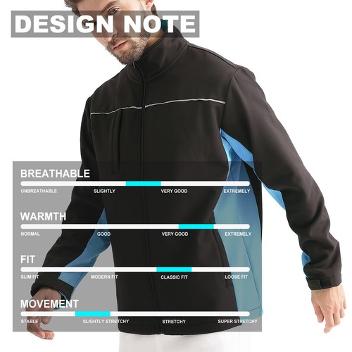 Soft Shell Jacket HI VIS Work Coat Safety Bomber Jacket Reflective Black - Picture 54 of 75