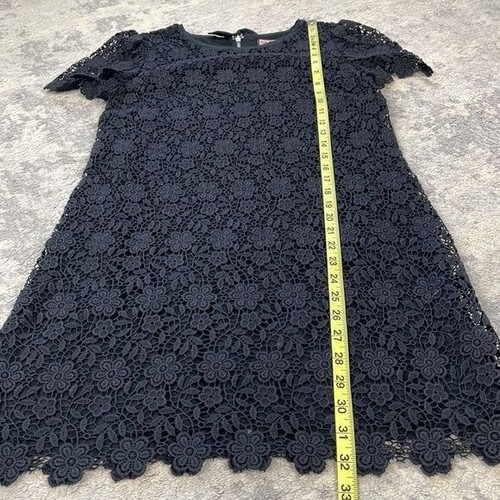 Juicy Couture Cotton Silk Floral Guipure Lace Mini Dress Black Short Sleeve 4 - Picture 8 of 12