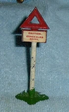 Vintage Lead Johillco  "Caution Sign, Concealed Drive" Excellent Cond. Free Ship