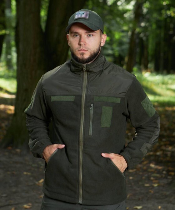 Tactical fleece olive ZSU warm army fleece jacket military fleece olive Ukraine