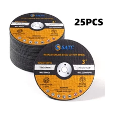 25PACK Ultra Thin Die Grinder Metal Cutting Discs 3"x1/32"x3/8" Cut Off Wheels