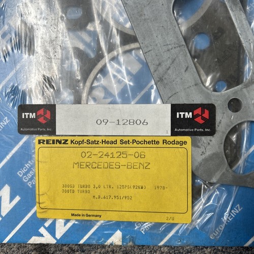 02-24125-06 MERCEDES BENZ 1978 -3.0 TURBO CYLINDER HEAD ITM GASKET SET 09-12806 - Picture 2 of 4