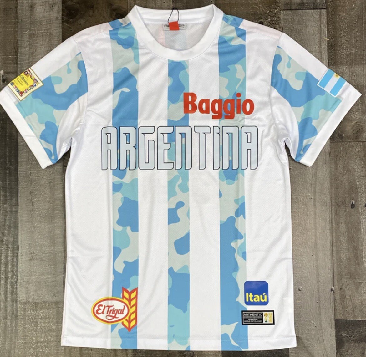 ARGENTINA SHORT SLEEVE SOCCER JERSEY MENS LARGE - Headgear Classics  NWT