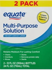 Equate Multi-Purpose Solution Twin Pack, 12 fl oz, 2 Count ( FREE SHIPPING )
