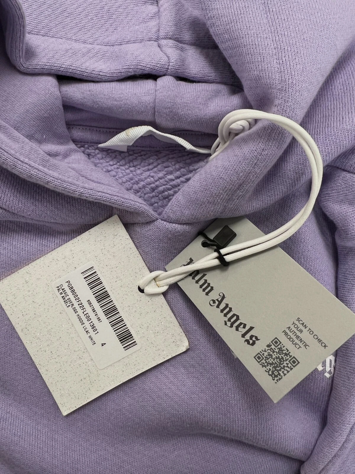 Maglione con cappuccio classico overlogo Palm Angels viola manica lunga $430 taglia 4