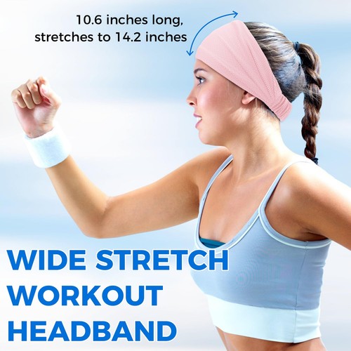 Cooling Workout Headbands Women Men Stretchy Non-Slip Moisture Wicking Sweatb... - Picture 6 of 9