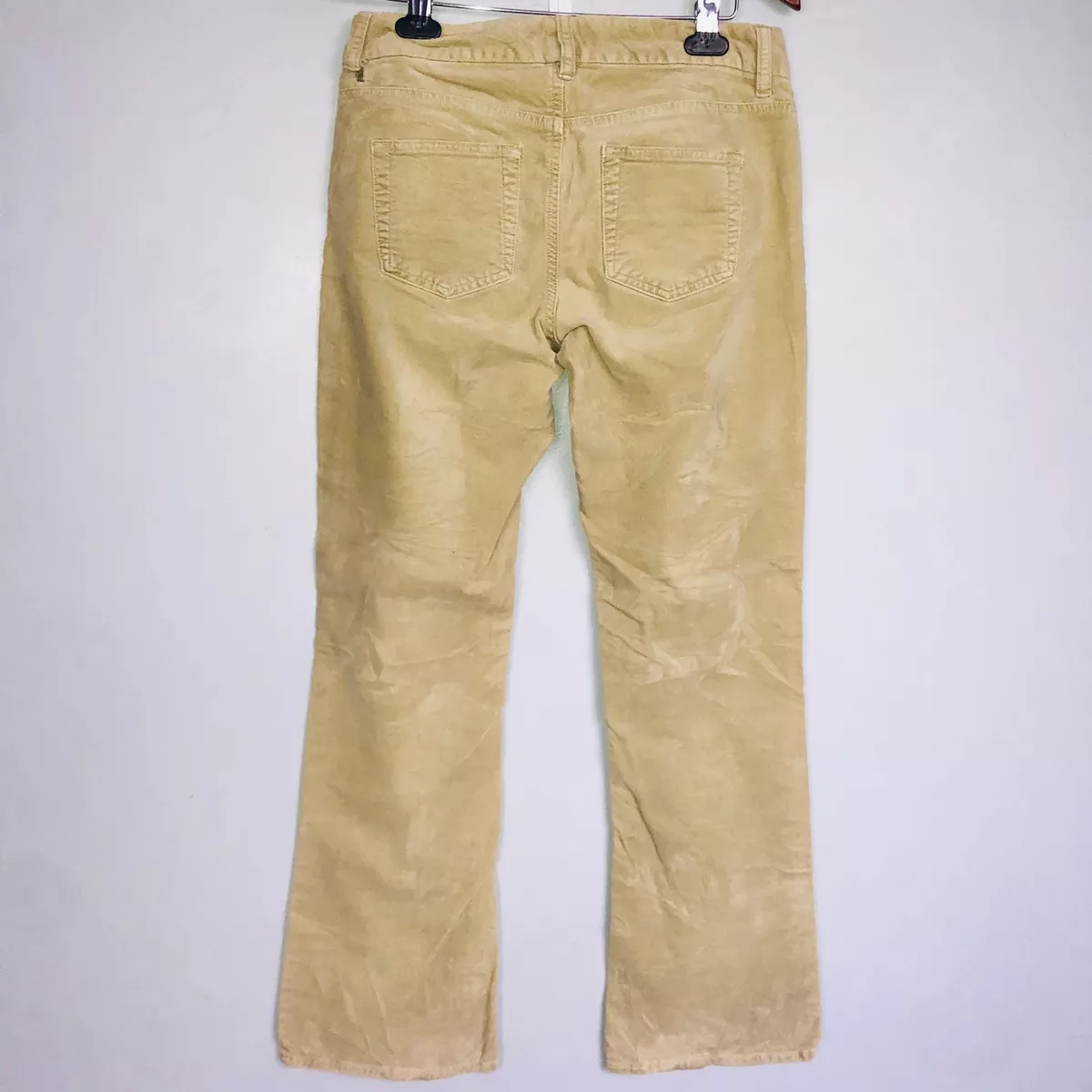 Old Navy Womens Pants sz 2 Beige Velour Stretch Bootcut Casual Mid