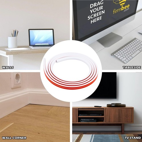 Passe Cable Sol Passe Câble Sol Demi-Rond 20mm × 10mm × 3Mètre Goulotte de Câ... - Afbeelding 7 van 7
