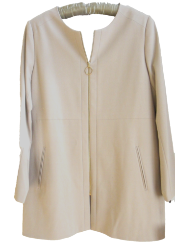 🆕️CALVIN KLEIN JACKET BLAZER COAT Full Zip Sz 16 XL 1X (bust45") BEIGE NWT