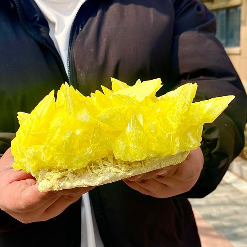 3.41LB Rare yellow sulfur crystal quartz crystal mineral specimen - 第 14/15 張圖片