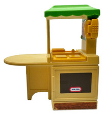 VTG Little Tikes Dollhouse Furniture Kitchen Island Phone Green Top Miniature