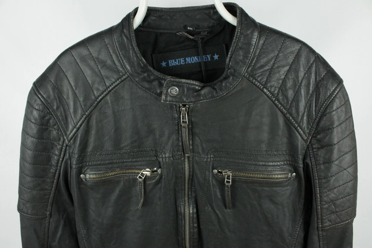 Blue monkey leather best sale jacket