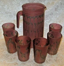 Glass Art ~ LUIGI BORMIOLI Italian Glass Pitcher and 6 Tumblers