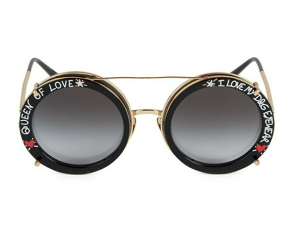 🍀DOLCE & GABBANA DG2198S GRAFFITI Clip On Round Sunglasses
