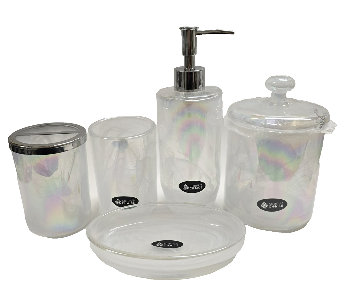 5 PCS SIMPLE CHOICE WHITE CLOUD RAINBOW,PRISM GLASS DISPENSER,JAR