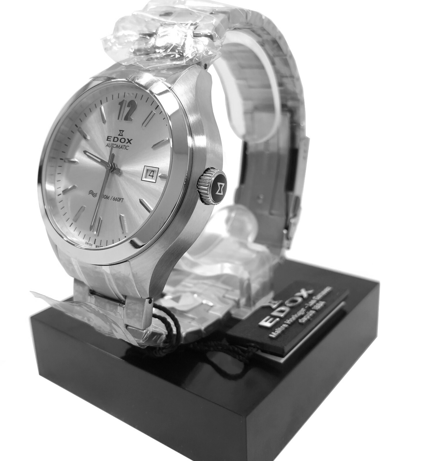 edox men's 38001 tin ain chronorally analog display swiss quartz black watch