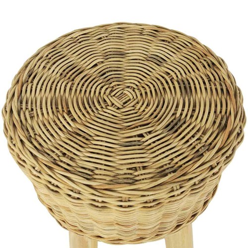 Sgabello in Rattan Naturale Sedia Seggiola Salotto Arredo Sedile Cucina vidaXL - Foto 3 di 4