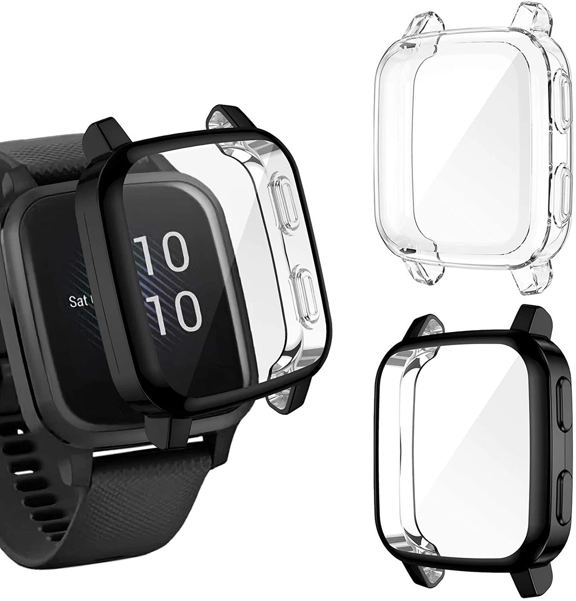 For Garmin Venu SQ 2 Music Shockproof Clear TPU Case Full Cover
