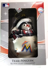 Miami Marlins Holiday Ornament Team Penguin Official MLB CUTE