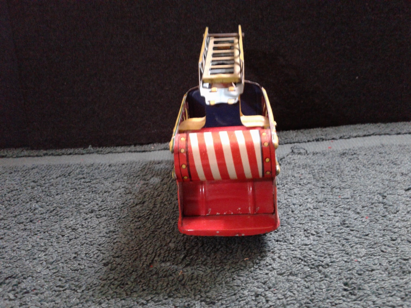 Vintage Tin Litho TM Trade Mark No. 1 Fire Truck w/Ladder & Bell, Japan